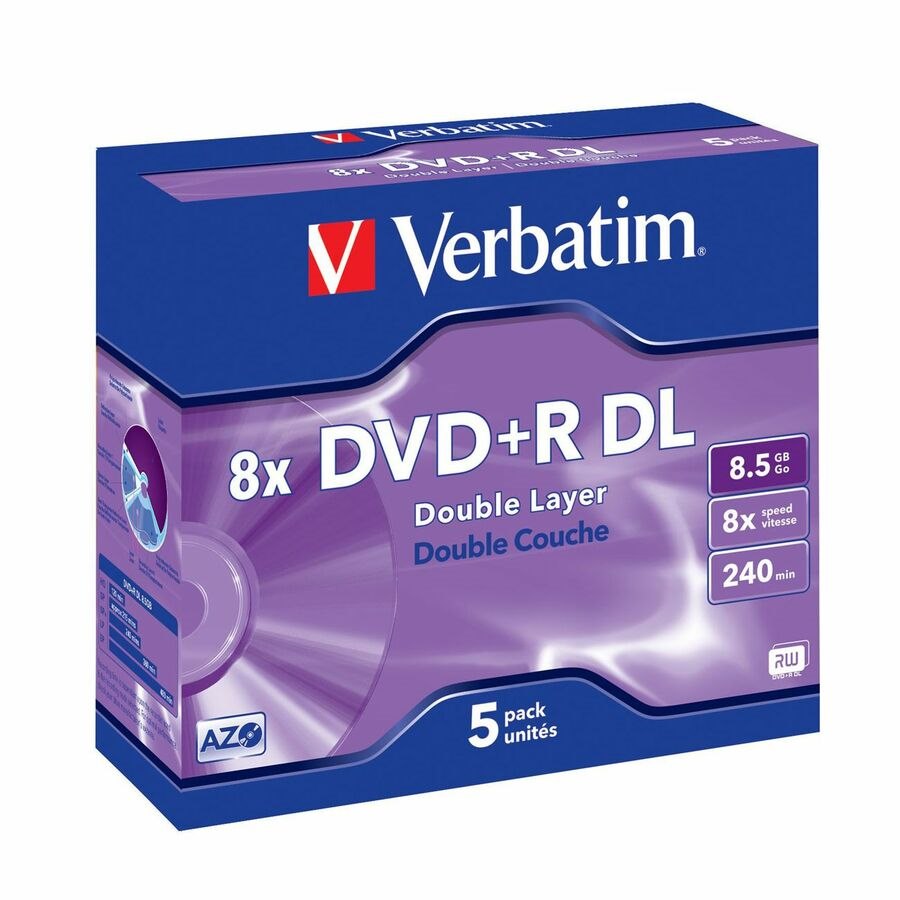Verbatim 43541 DVD Recordable Media - DVD+R DL - 8x - 8.50 GB - 5