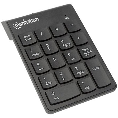 Manhattan Full Size 18-Key Numeric Wireless Keypad W/ Usb Micro Receiver, Black