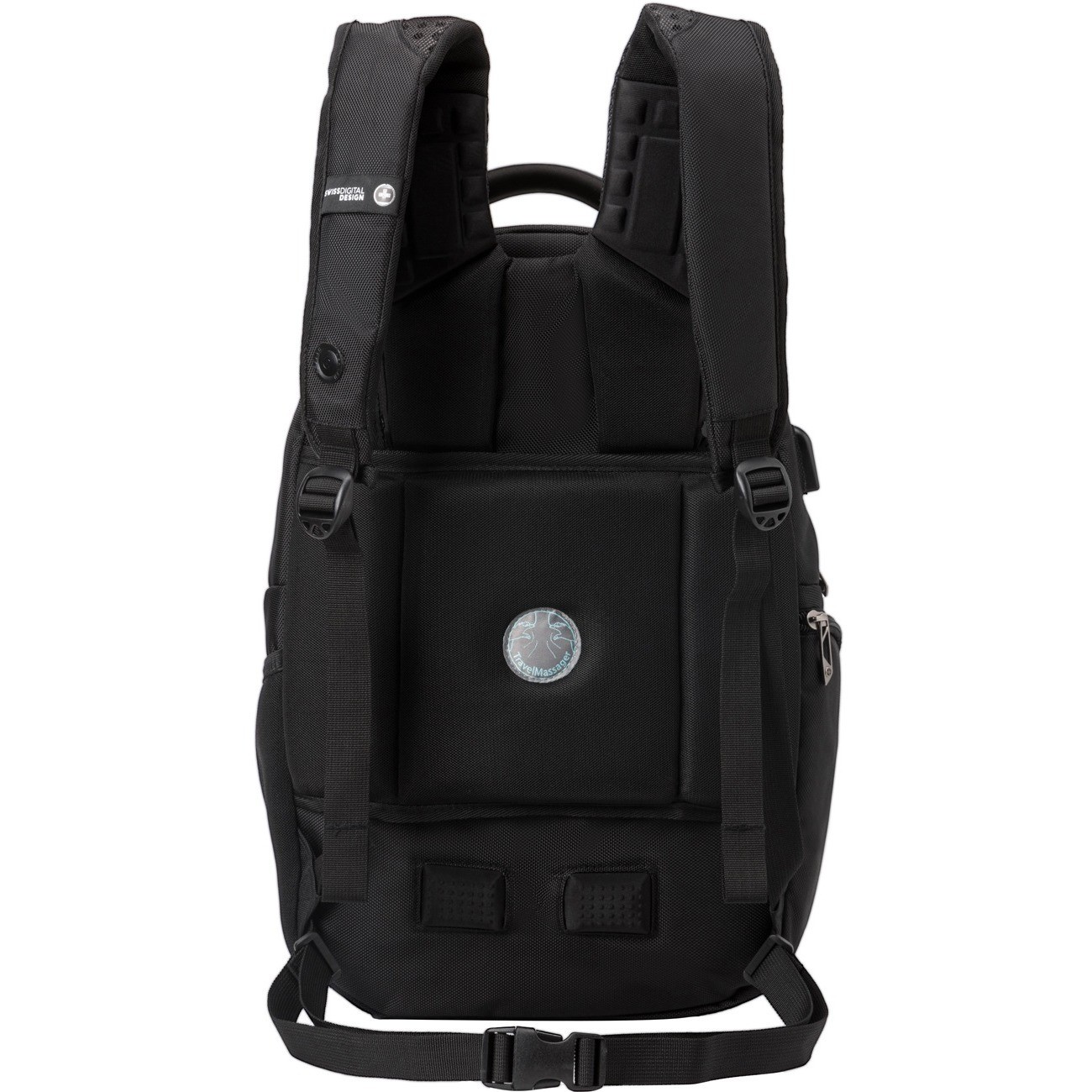 Swissdigital NEPTUNE Massage Backpack - Travel & Work Bag with Patented Massage System, USB Charging Port, RFID Protection, Trolley Sleeve, Extra Large Capacity, Padded Laptop Compartment, Fits 16" laptop, Water Bottle Holder, Sunglasses Pocket, Multi-Function Organizer, Breathable Air-Mesh Back Panel, and Durable Design