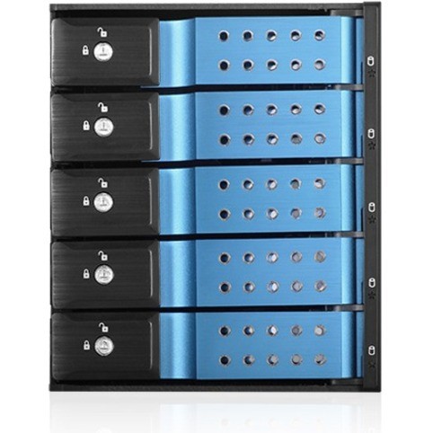 iStarUSA BPN-DE350HD Drive Enclosure for 5.25" - Serial ATA/600 Host Interface Internal - Black, Blue