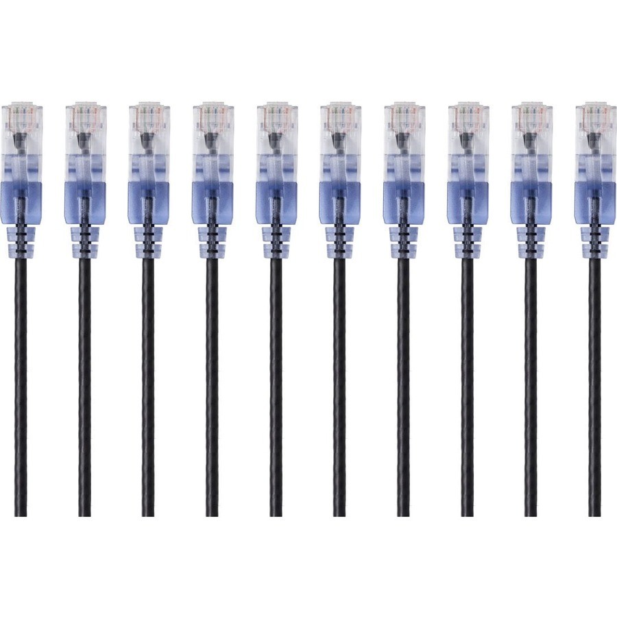 Monoprice Monoprice SlimRun Cat6A Ethernet Network Patch Cable_ 14FT Blk_10-Pack