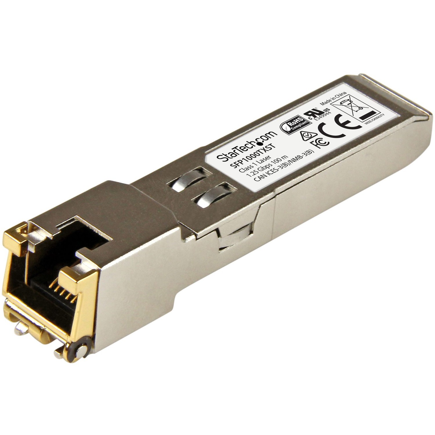 StarTech.com SFP (mini-GBIC) - 1 x RJ-45 Duplex 1000Base-TX Network LAN - 1 Each