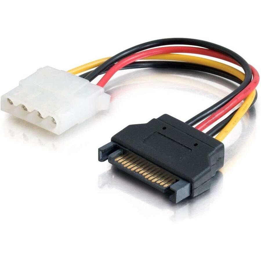 Cables To Go C2G 15-Pin Serial Ata Male To LP4 Female Power Cable, 6In