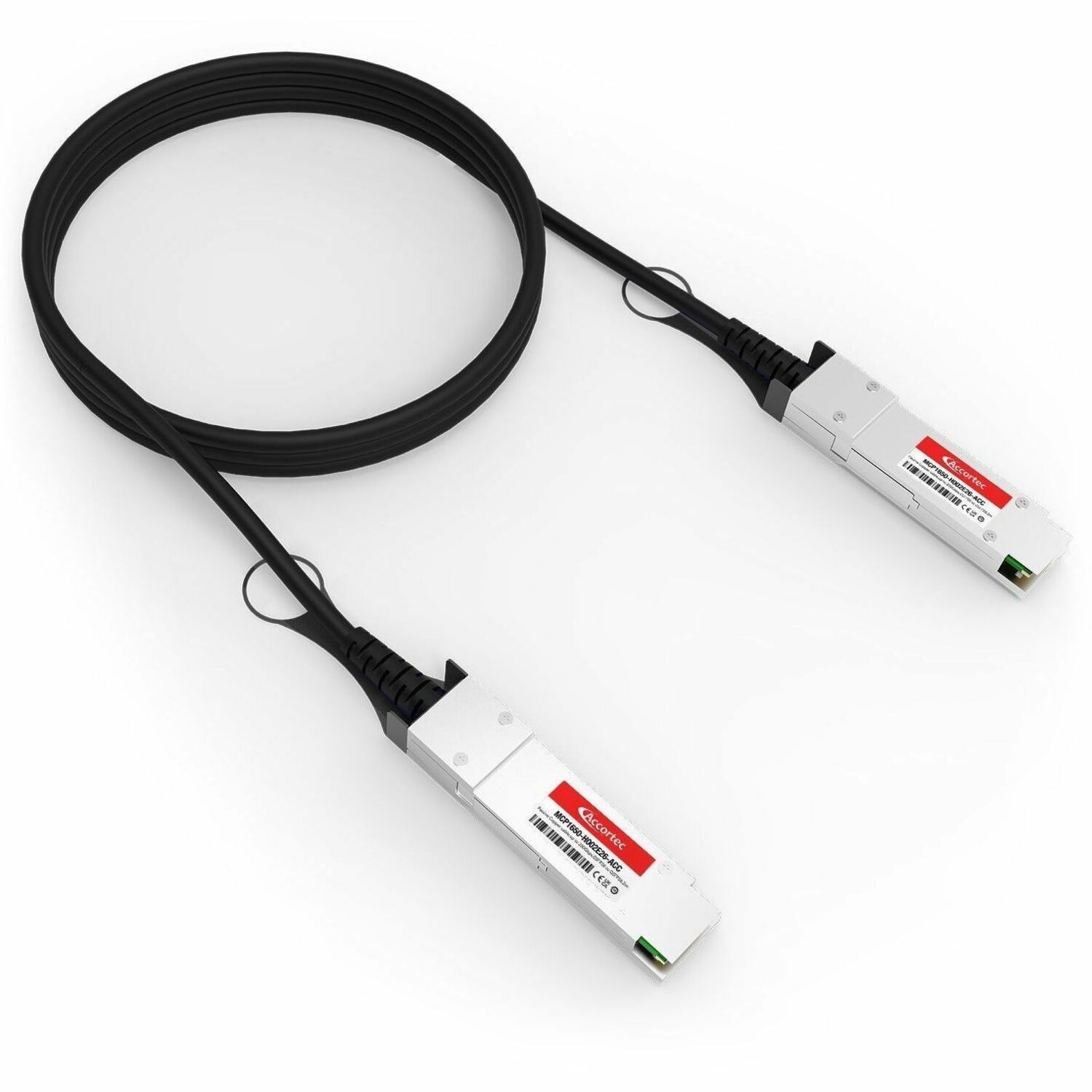 Accortec Mellanox Compatible 200GBase-CU QSFP56 Passive Twinax Direct Attach Cable, 2M