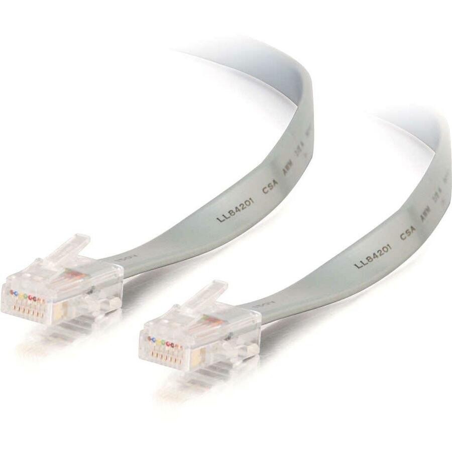 Cables To Go C2G Modular Straight Crossover Cable, RJ-45 8P8C, Silver, 25FT