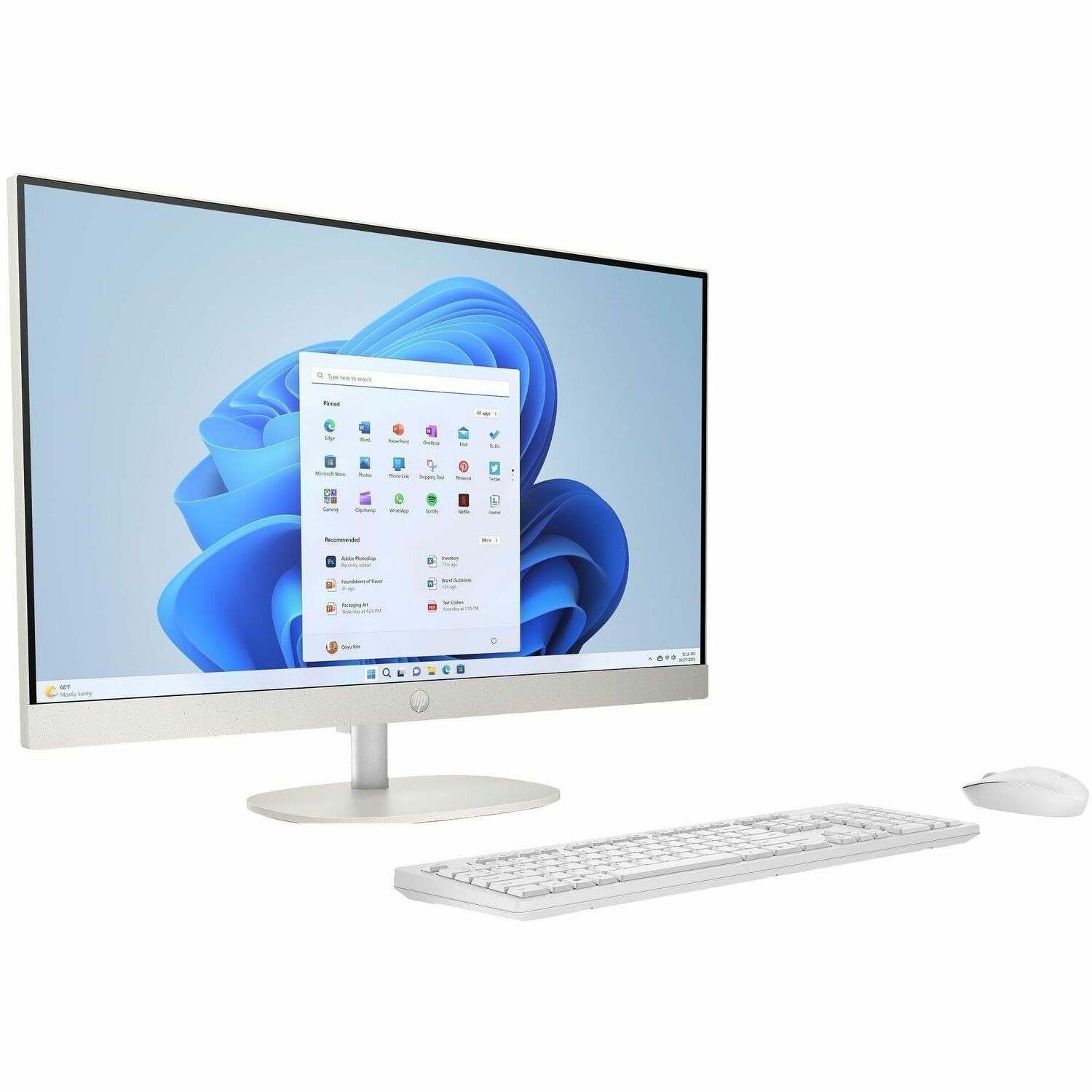HP 24-cr0000a 24-cr0190 All-in-One Computer - AMD Ryzen 7 7730U - 16 GB - 512 GB SSD - 23.8" Full HD Touchscreen - Desktop - Shell White