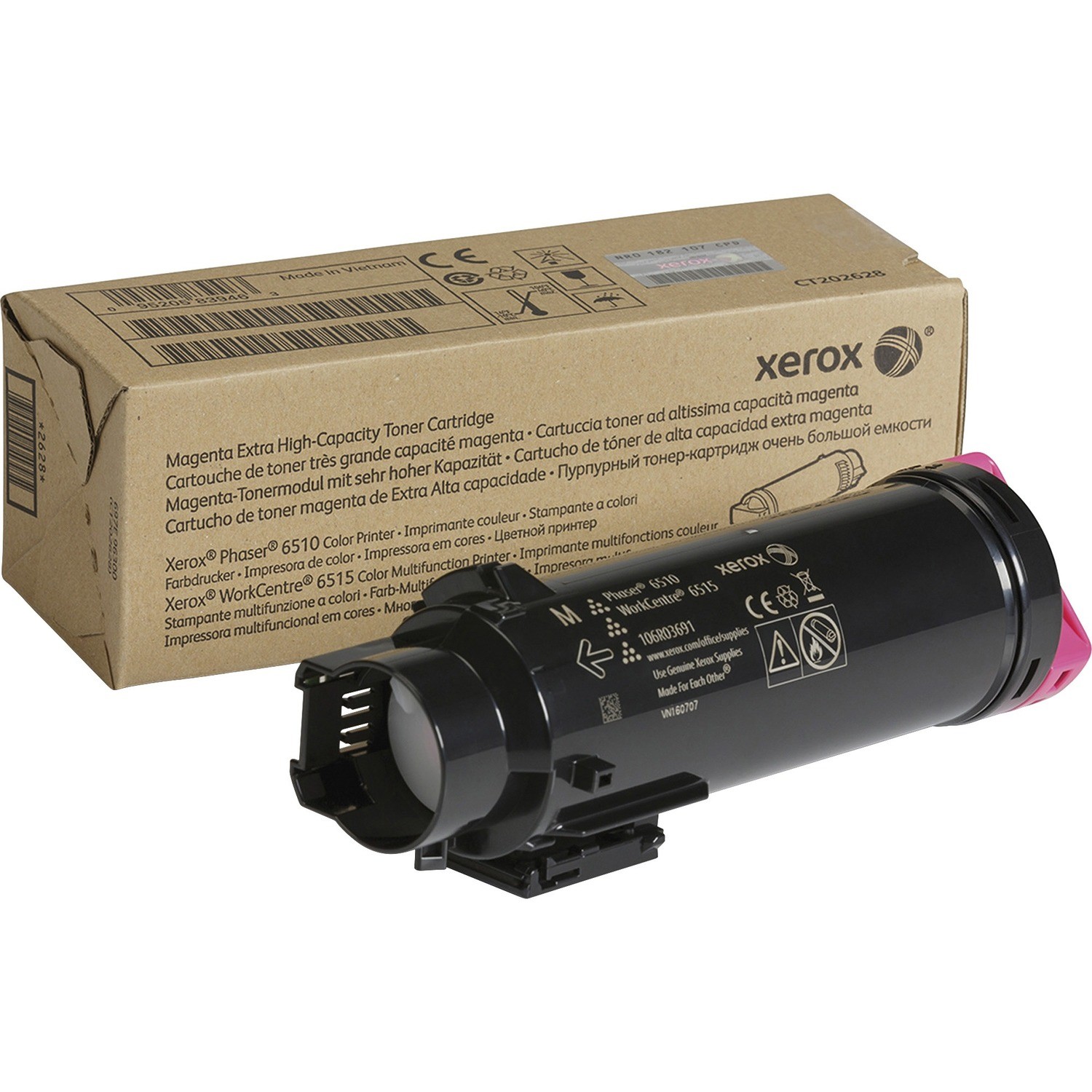 Xerox Genuine Phaser&reg; 6510, WorkCentre&reg; 6515 Magenta Extra High capacity Toner Cartridge (4300 Pages) - 106R03691