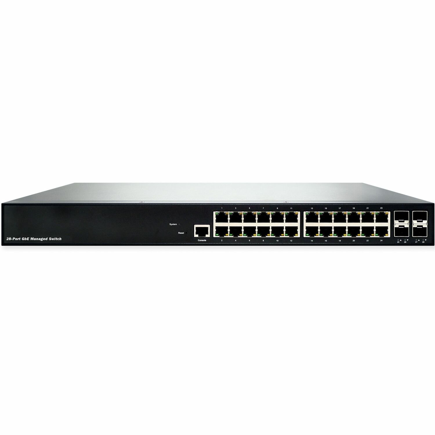 Black Box LGB5000 Series Gigabit Ethernet (1000-Mbps) Managed Switch - (24) 10/100/1000-Mbps Copper RJ45, (4) 100/1000-Mbps SFP+, (1) DB9 Console
