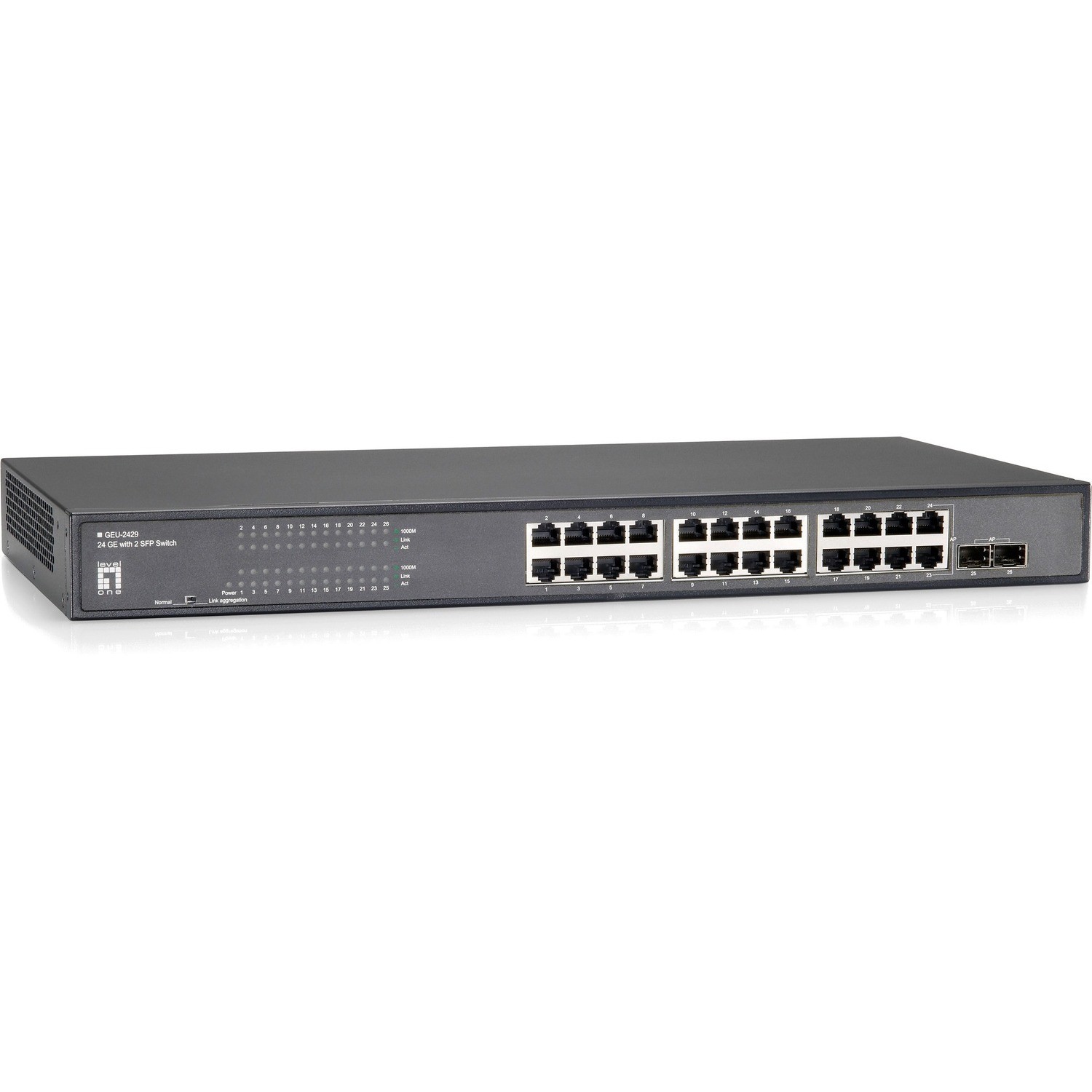 LevelOne GEU-2429 24-Port Gigabit w/4 SFP Gig Ports 19 Rack Mountable Switch