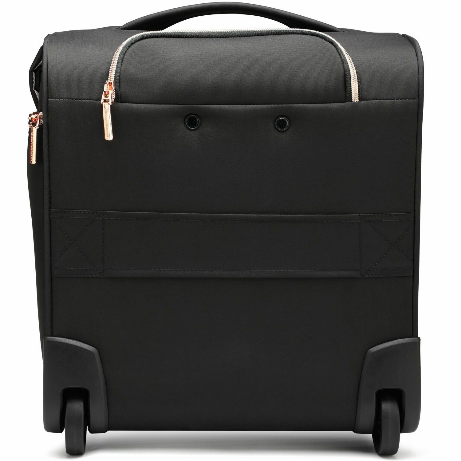 Swissdigital KATY ROSE NG Black Underseat Luggage - USB Charging Port, RFID Protection Pocket, Eco-Friendly Fabric, Trolley Sleeve for Hands-Free Travel, Padded Compartment for 9.75" Tablet