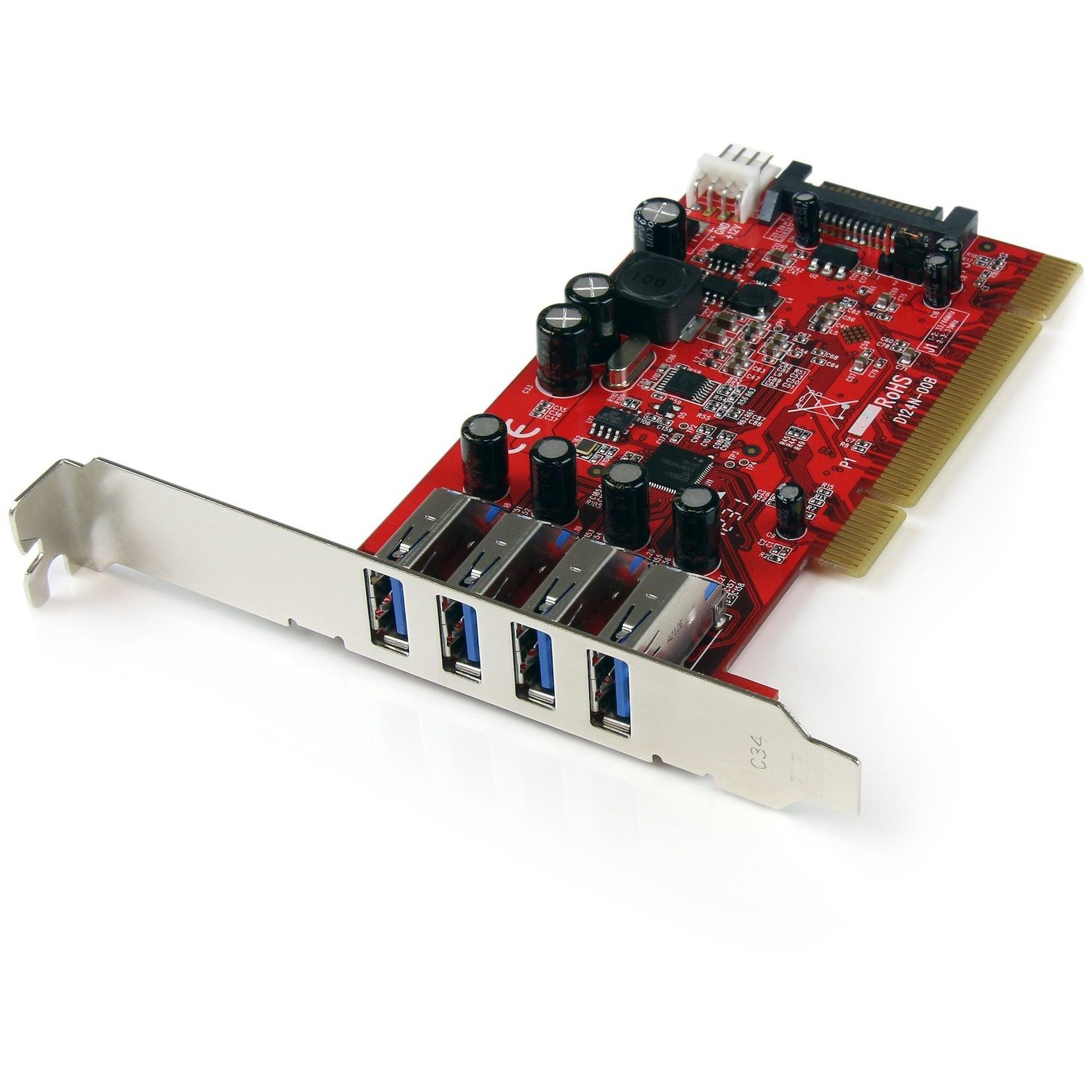 StarTech.com USB Adapter - PCI - Plug-in Card - Red - TAA Compliant