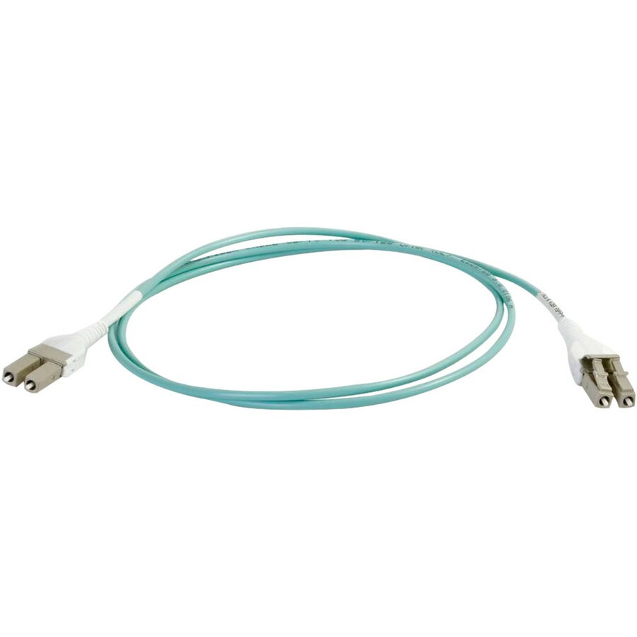 Cables To Go C2G LC Uniboot 10Gb 50/125 Om3 Duplex Multimode PVC Fiber Optic Cable - Aqua, 5M