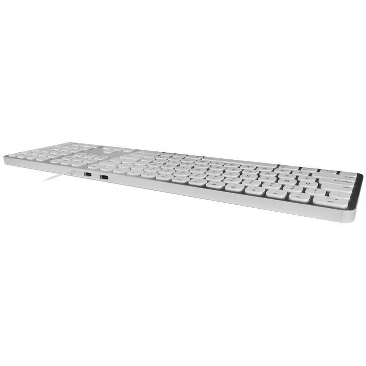 Macally Aluminum Slim USB Keyboard With 2 USB Ports For Mac