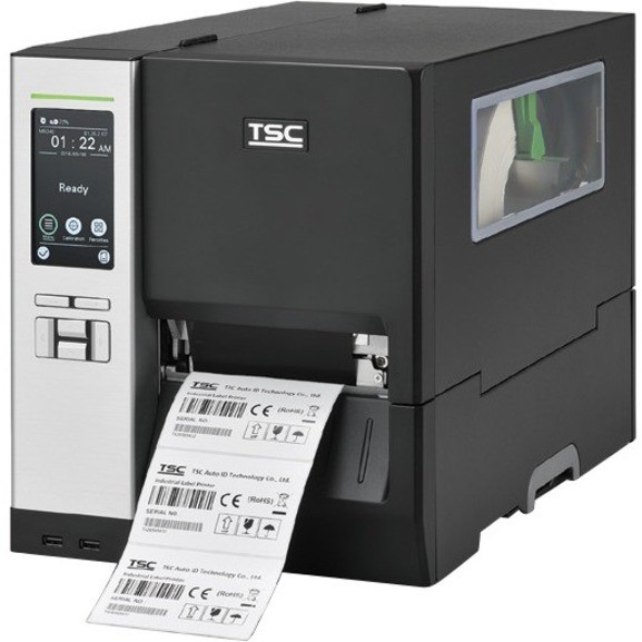 TSC Auto ID MH240T Industrial, Desktop, Mailing & Shipping, Healthcare, Ticketing, Electronics & Jewelry Direct Thermal/Thermal Transfer Printer - Monochrome - Label Print - Fast Ethernet - USB - USB Host - Serial - Bluetooth - IEEE 802.11a/b/g/n Wireless LAN - With Cutter