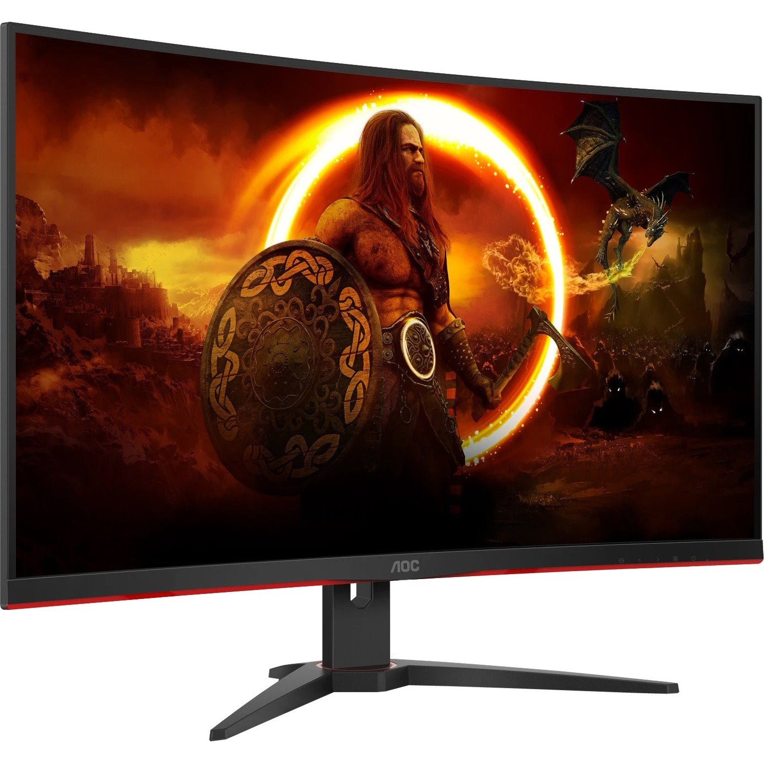 AOC C32G2E 32" Class Full HD Curved Screen Gaming LCD Monitor - 16:9 - Red, Black