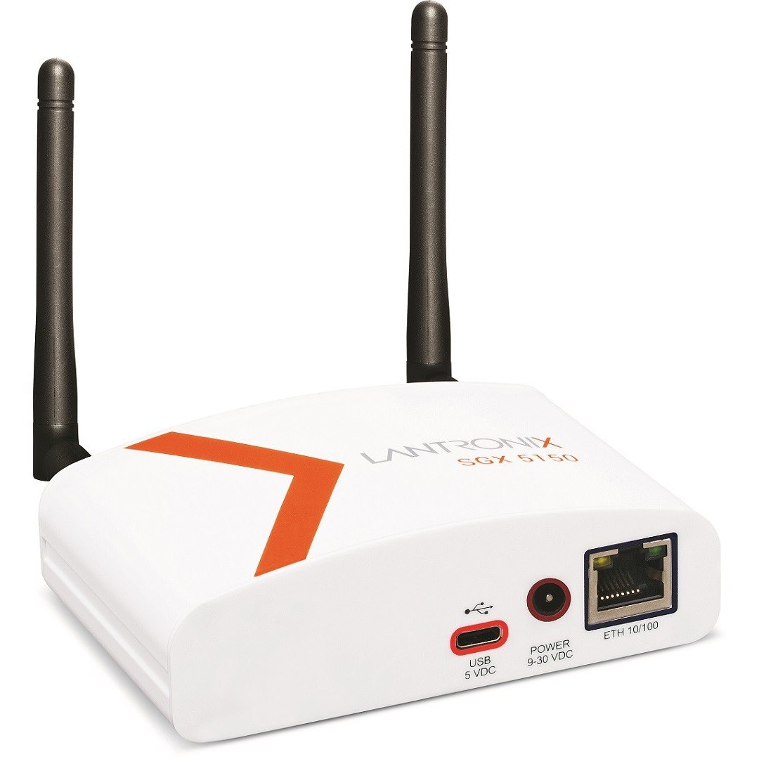 Lantronix SGX 5150 Wireless IoT Device Gateway, Dual Band 5G 802.11ac and 80211 b/g/n, USB Host and Device Modes, a single 10/100 Ethernet port, US Model
