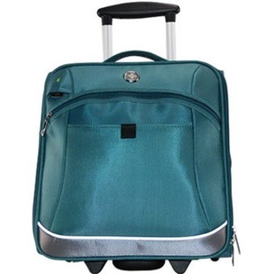 Swissdigital BASEL Teal Blue Underseat Luggage - USB Charging Port, TSA-Friendly with Pouch Design, Padded Pocket for 13" Laptop, Power Bank & Water Bottle Pockets, Reflective Material, Smooth Silent Wheels