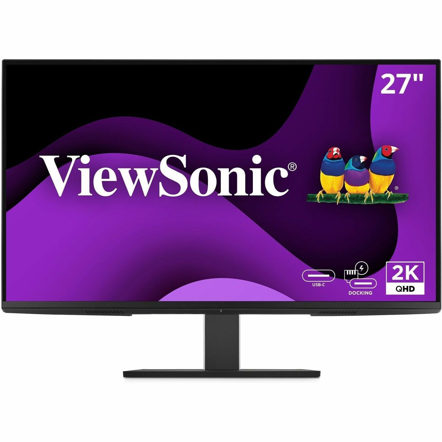 ViewSonic VG2758-2K 27 Inch 1440p Docking Monitor, IPS Display with 100W USB-C for Smooth Home and Office Productivity, Full Ergonomic Adjustability, RJ45, HDMI, 5-Port USB Hub, and DisplayPort Inputs