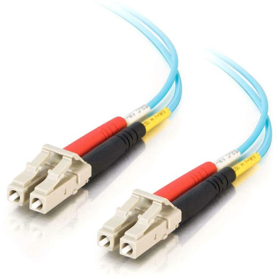 Cables To Go C2G LC-LC 10Gb 50/125 Om3 Duplex Multimode PVC Fiber Optic Cable, Aqua, 5M
