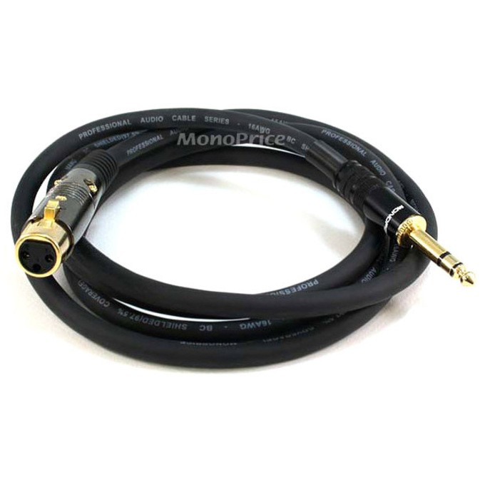 Monoprice XLR F To 1/4Inch TRS M Cable 6