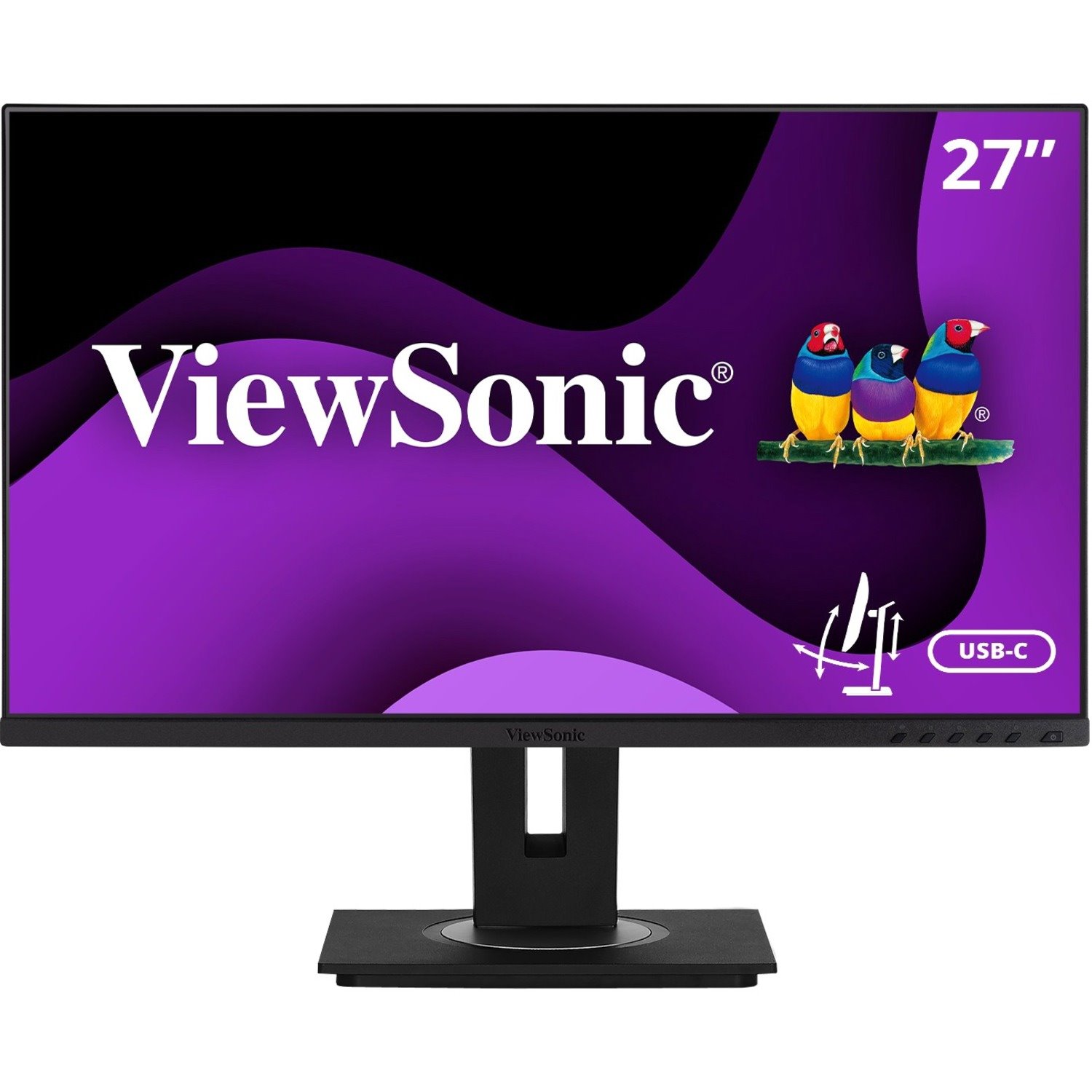 ViewSonic VG2755 27 Inch IPS 1080p Monitor with USB C 3.1, HDMI, DisplayPort, VGA and 40 Degree Tilt Ergonomics for Home and Office