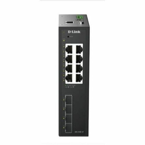 D-Link 8 Ports 1G + 4 Ports 1G SFP Industrial Smart Switch, DIN