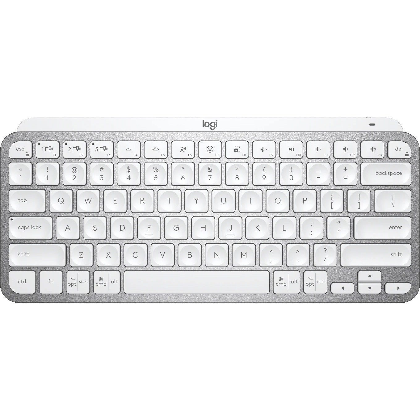 Logitech MX Keys Mini Keyboard - Wireless Connectivity - Pale Gray