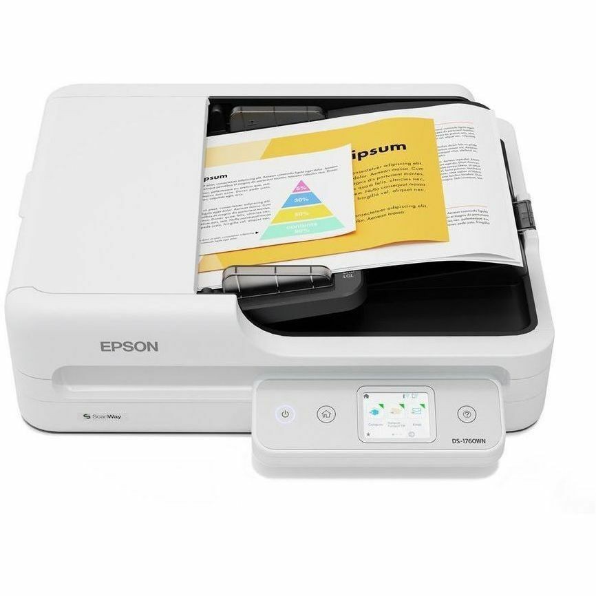 Epson DS-1760WN Flatbed/ADF Scanner - 1200 dpi Optical - Black, White