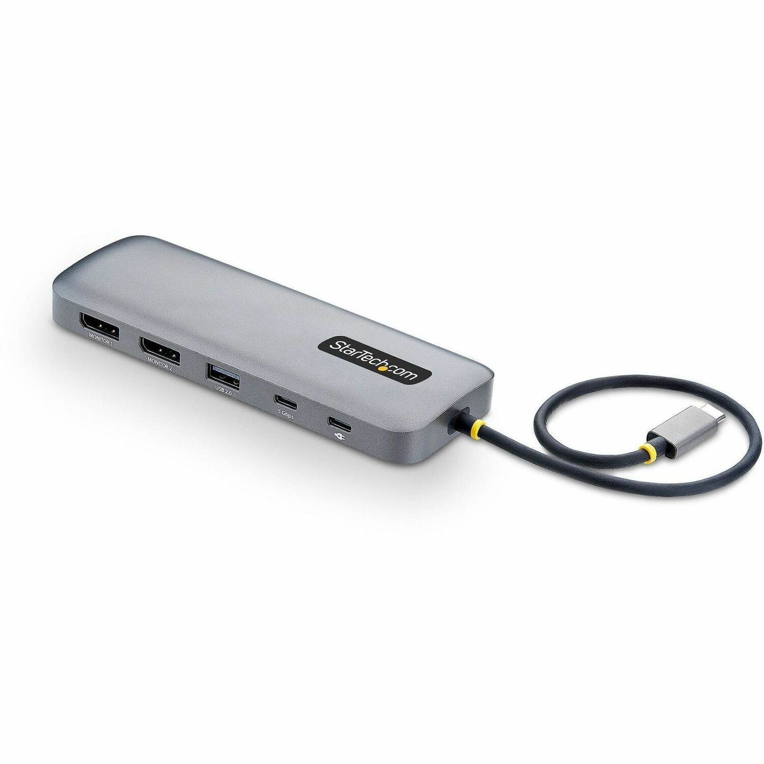 StarTech USB-C to Dual-DisplayPort Multiport Adapter, 100W Power Delivery Charging, 2x 4K 60Hz, 5-Port 5Gbps Hub, GbE, Mini Dock
