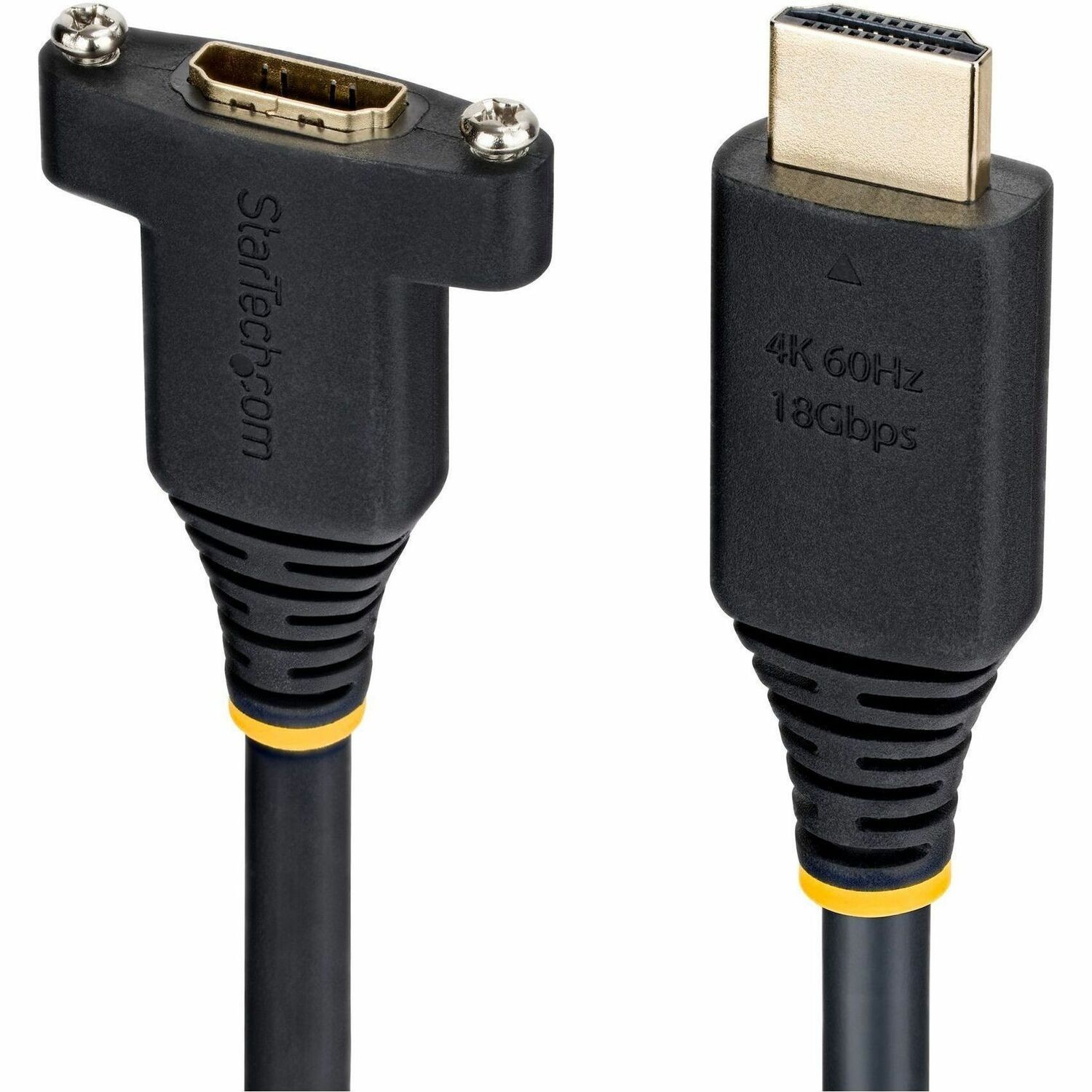 StarTech 1m (3ft) Panel Mount HDMI Cable, High Speed HDMI Panel Mount Extension Cable, 4K 60Hz, HDMI Male to Female Adapter Cable