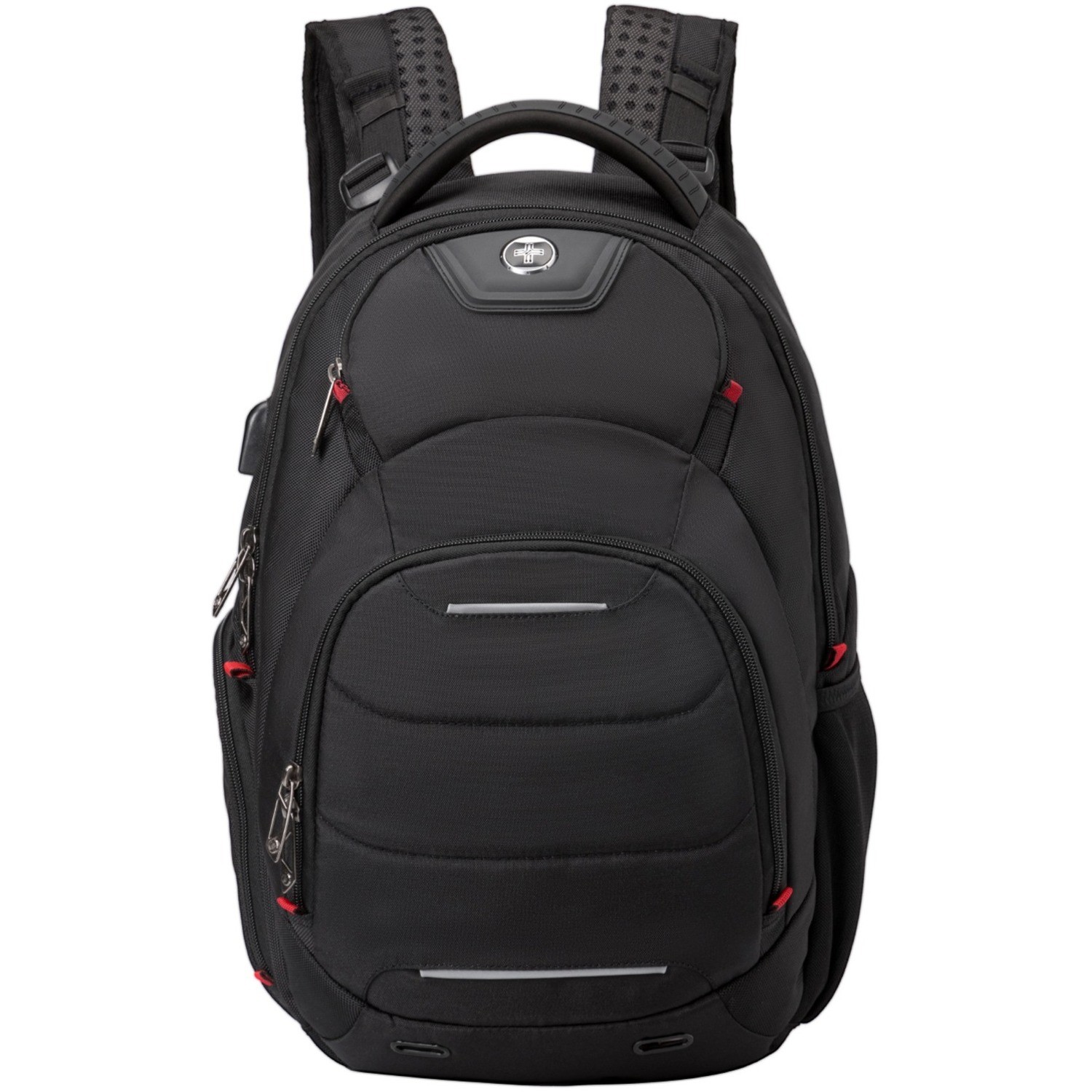 Swissdigital NEPTUNE Massage Backpack - Travel & Work Bag with Patented Massage System, USB Charging Port, RFID Protection, Trolley Sleeve, Extra Large Capacity, Padded Laptop Compartment, Fits 16" laptop, Water Bottle Holder, Sunglasses Pocket, Multi-Function Organizer, Breathable Air-Mesh Back Panel, and Durable Design