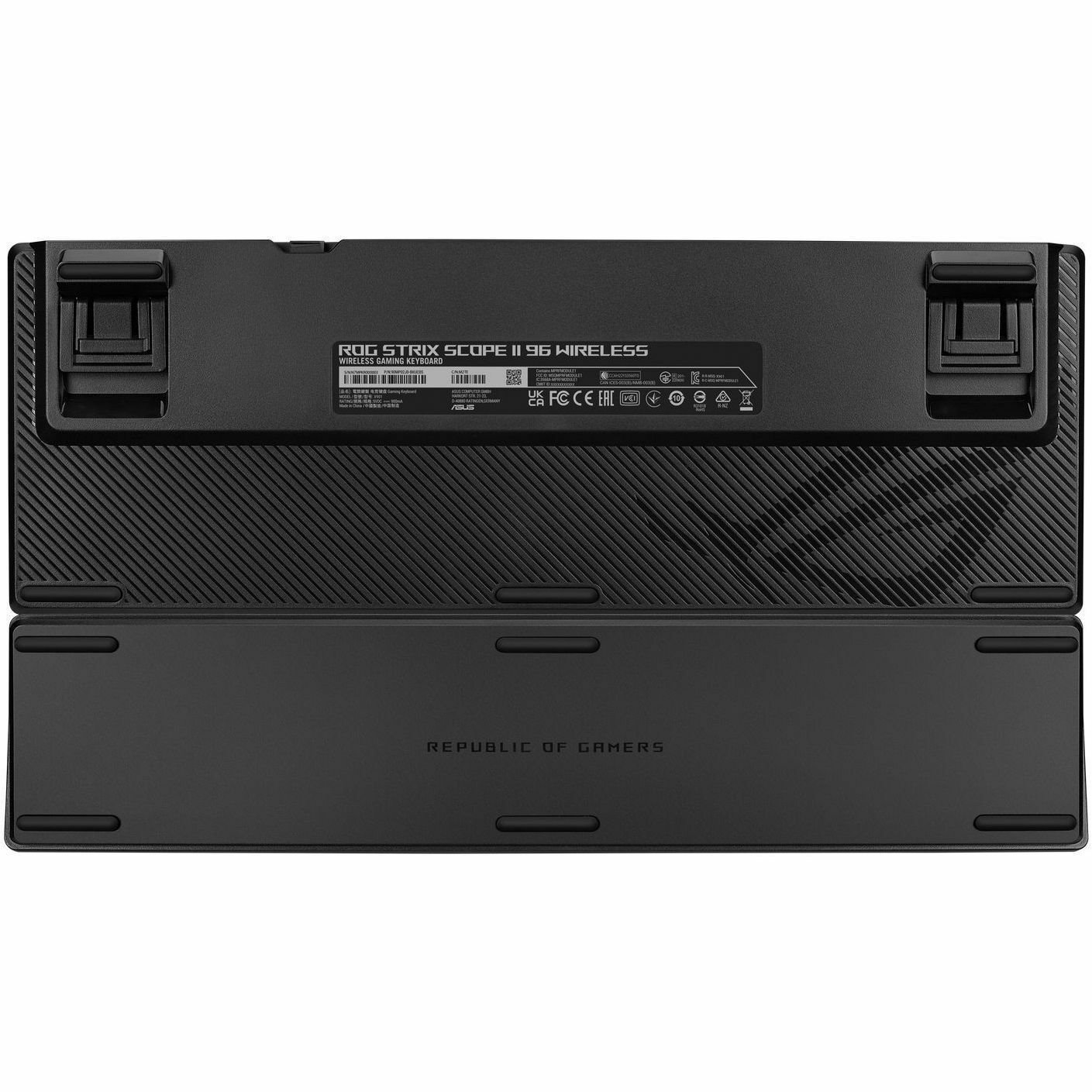 Asus ROG Strix Scope II 96 Wireless Gaming Keyboard - Wired/Wireless Connectivity - USB 2.0 Type A Interface - RGB LED - Black