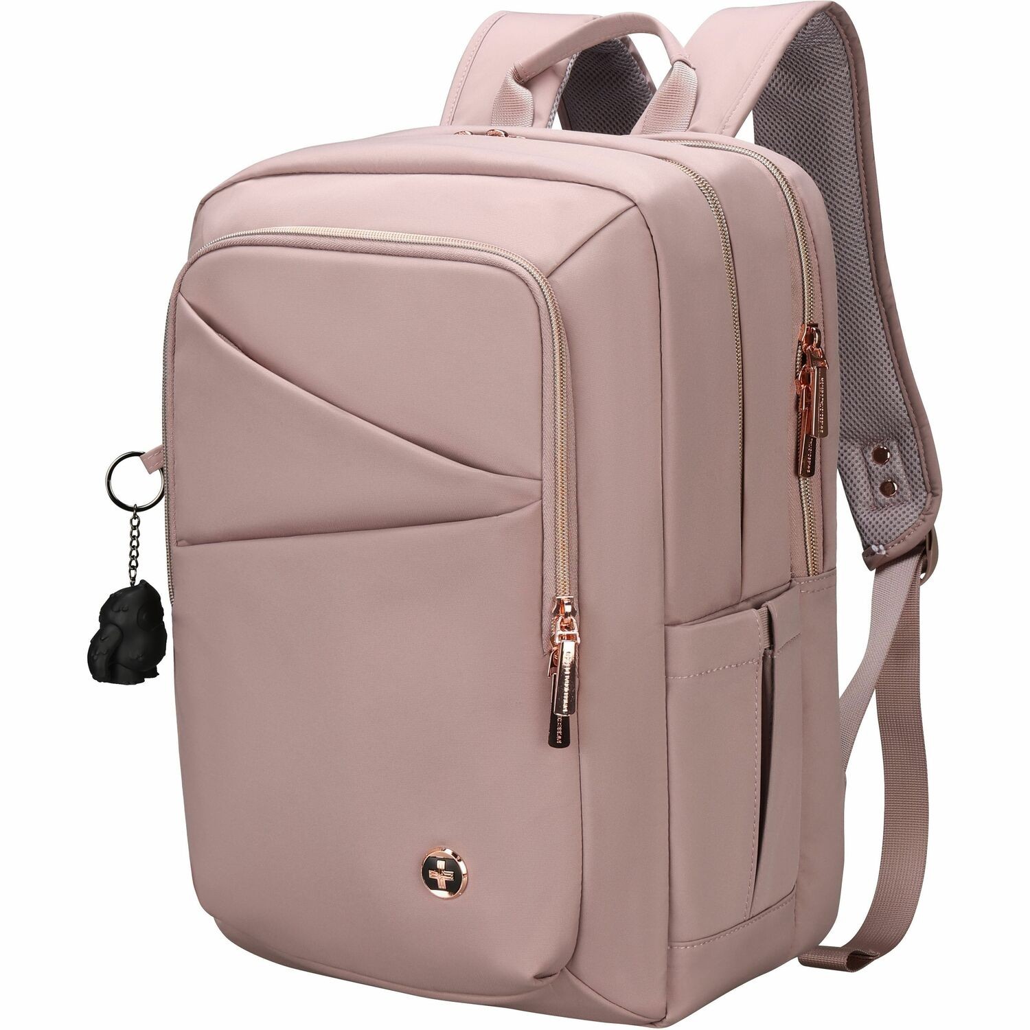 Swissdigital KATY ROSE NG Lotus L+ Smart Laptop Backpack - Sleek Tech Travel Bag with USB Charging Port, RFID Pocket, Eco-Friendly Fabric, Trolley Sleeve, Fits 16" Laptop & 12.9" Tablet, Power Bank Pocket, Mouse Pouch, Key Clip, Glasses Case Pocket, Water Bottle Holder, Multifunctional Pockets, and Ventilated Back Panel
