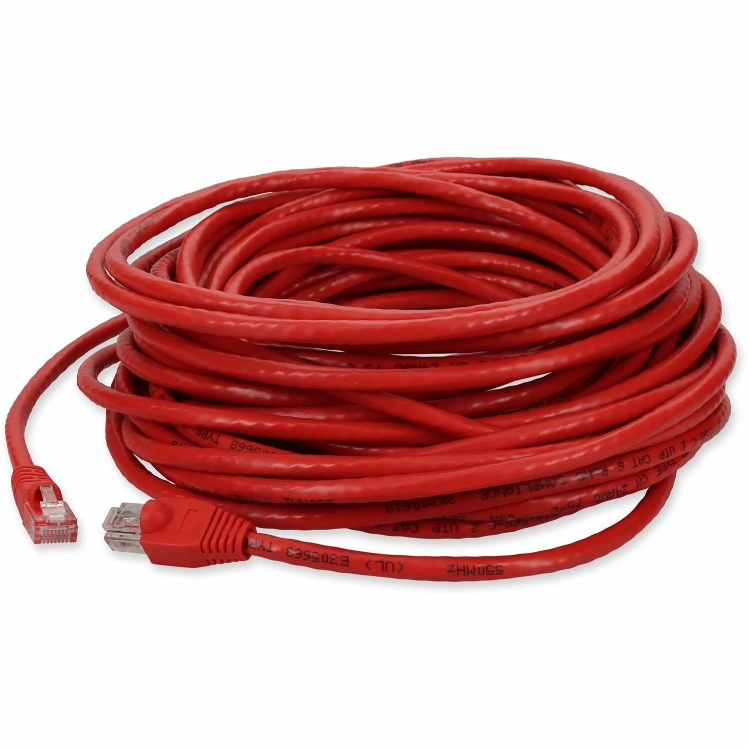 AddOn 25ft Red CAT 6 PVC Ethernet Cable Snagless Bubble Boot Crossover RJ-45 M/M
