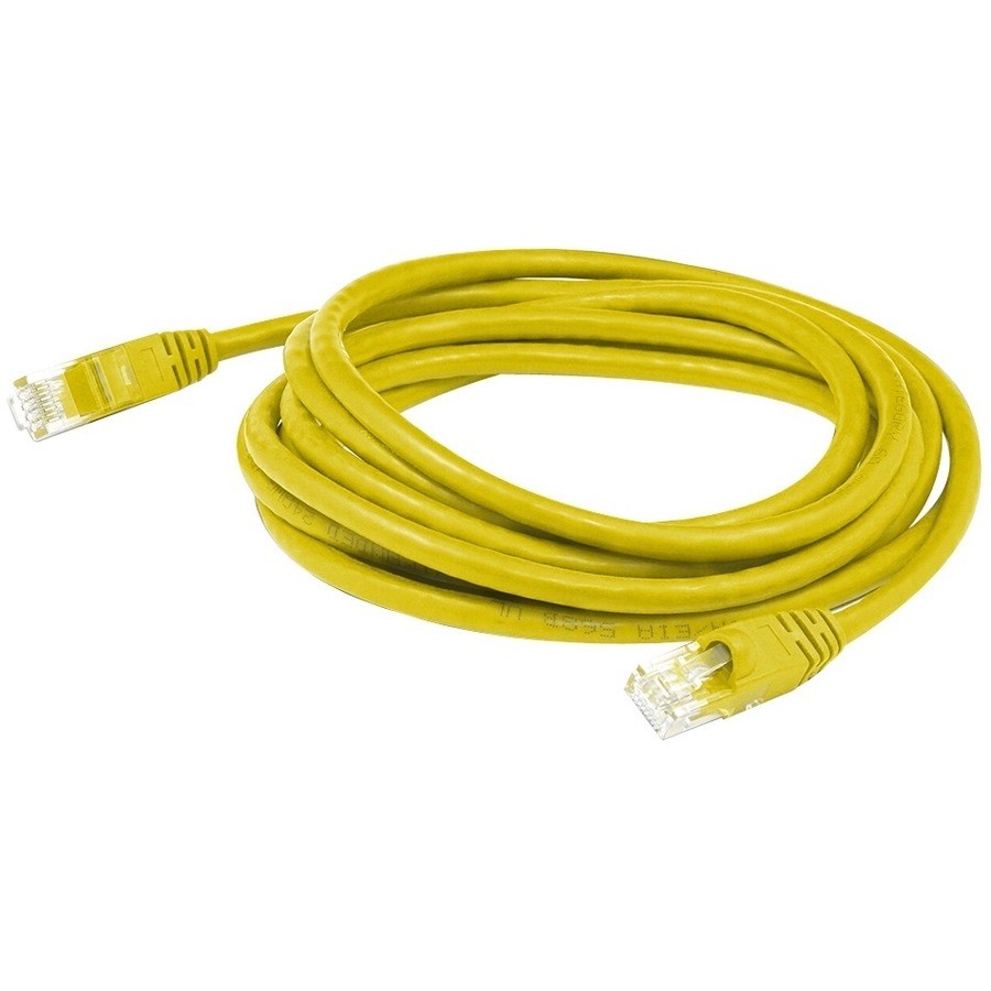 AddOn 14ft Yellow CAT 6A PVC Ethernet Cable Snagless Bubble Boot RJ-45 M/M