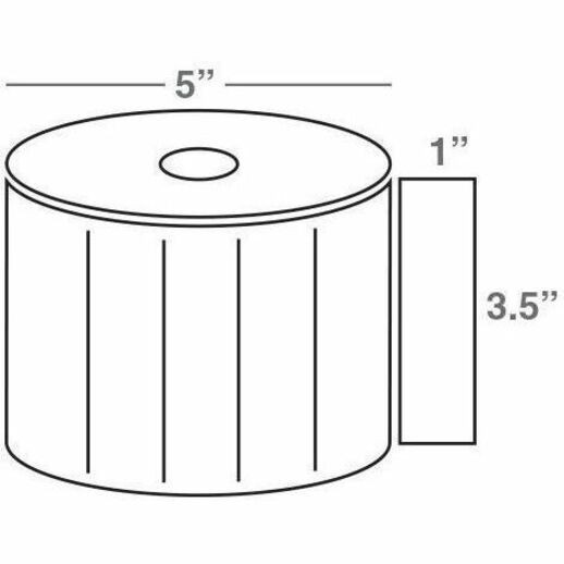 Wasp 3.5" x 1.0" TT labels, 12 rolls, 2300 per roll, 5" OD