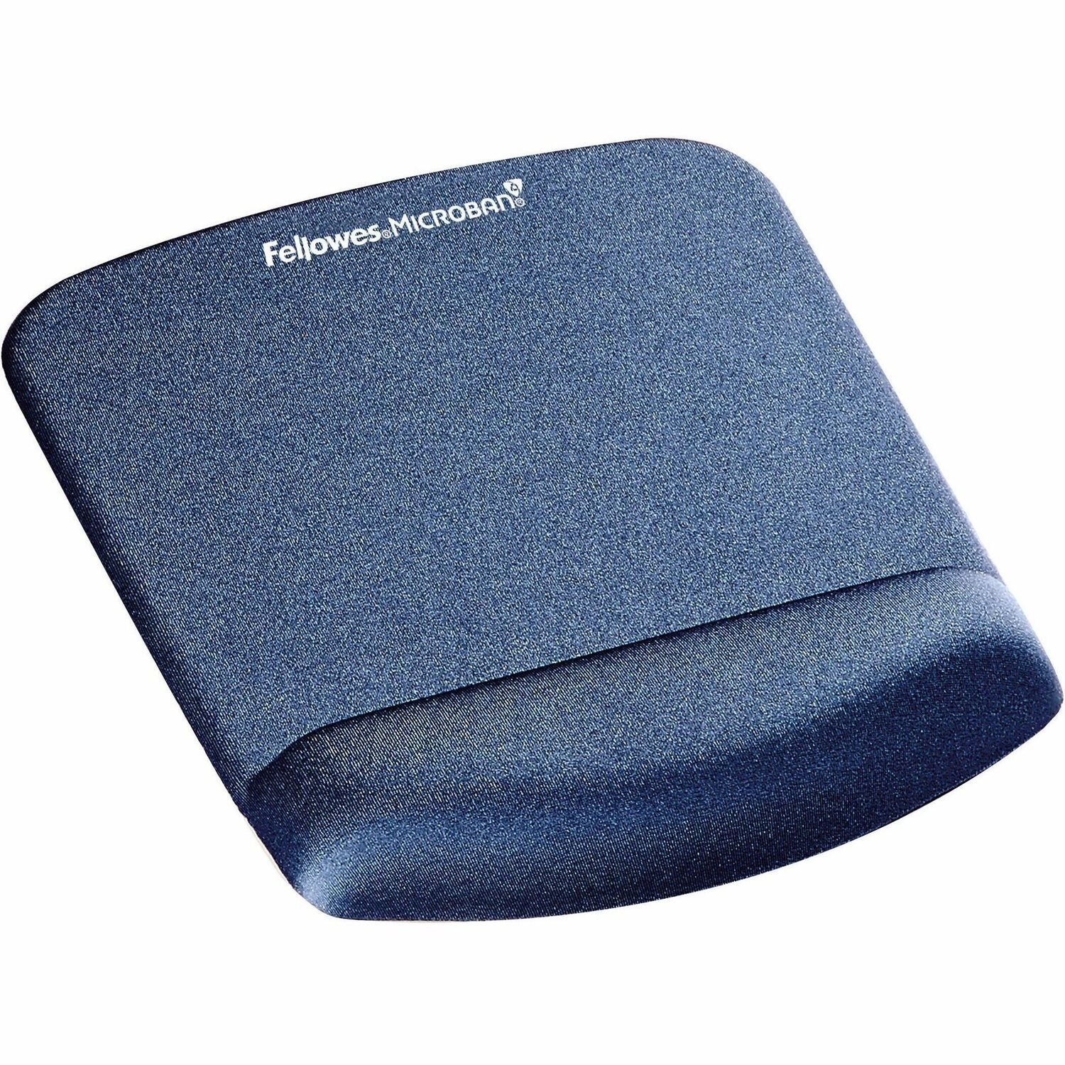Fellowes&reg; PlushTouch&trade; Foam Mouse Pad Wrist Support with MICROBAN&reg; - Blue (9287301)
