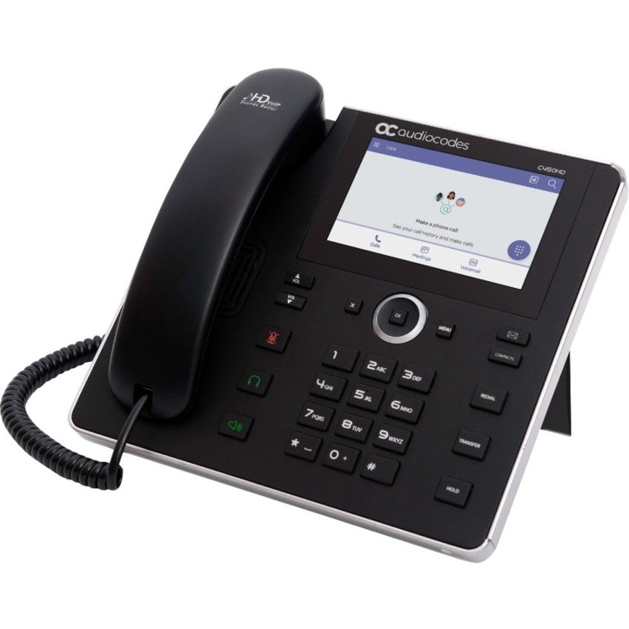AudioCodes TEAMS-C450HD IP Phone - Corded - Corded - Bluetooth - Desktop - Black