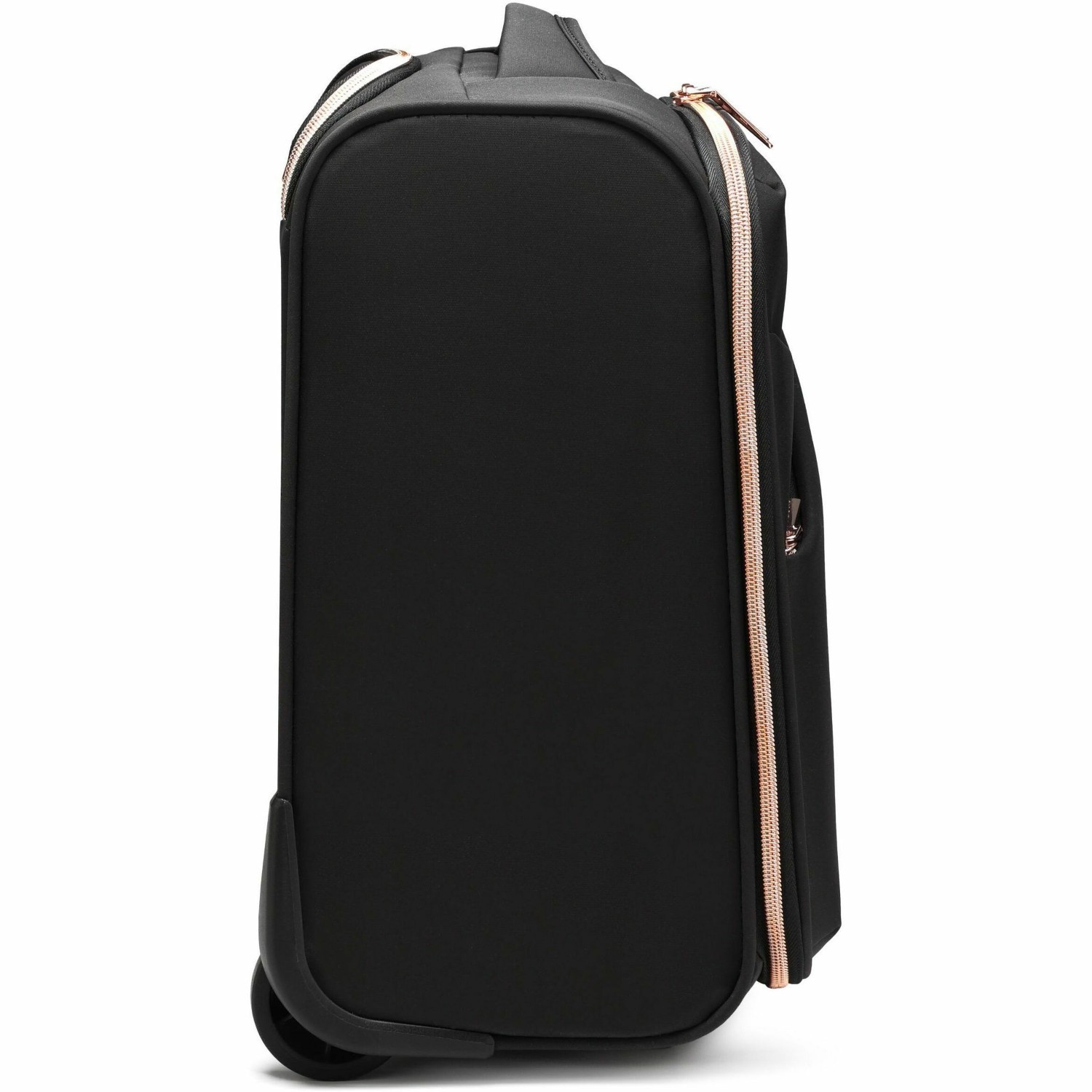 Swissdigital KATY ROSE NG Black Underseat Luggage - USB Charging Port, RFID Protection Pocket, Eco-Friendly Fabric, Trolley Sleeve for Hands-Free Travel, Padded Compartment for 9.75" Tablet