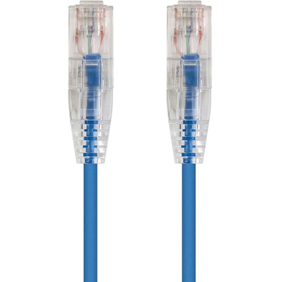 Monoprice Cat6 550MHz 28Awg Utp SlimRun Pure Bare Copper Snagless Patch Cable, Blue, 3FT