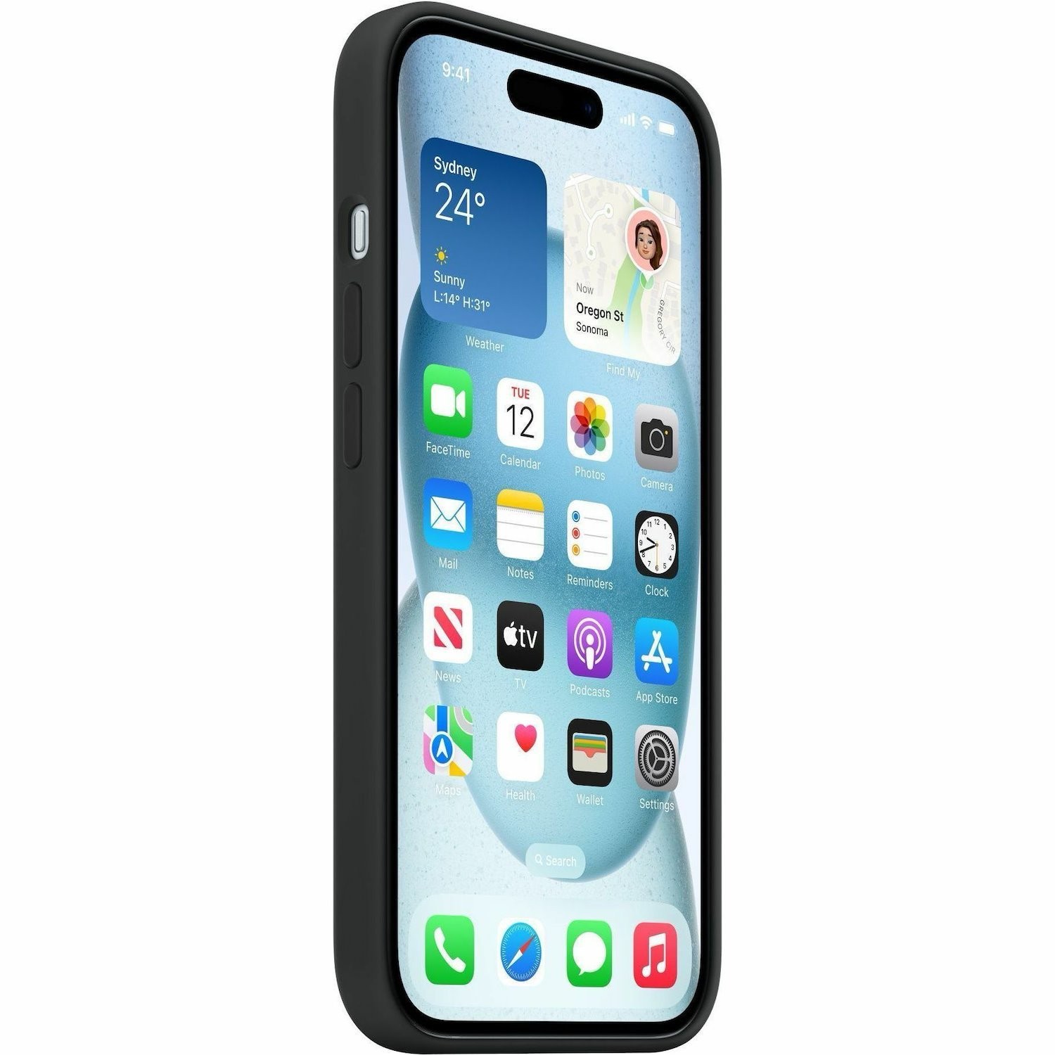 Apple iPhone 15 Silicone Case with MagSafe - Black