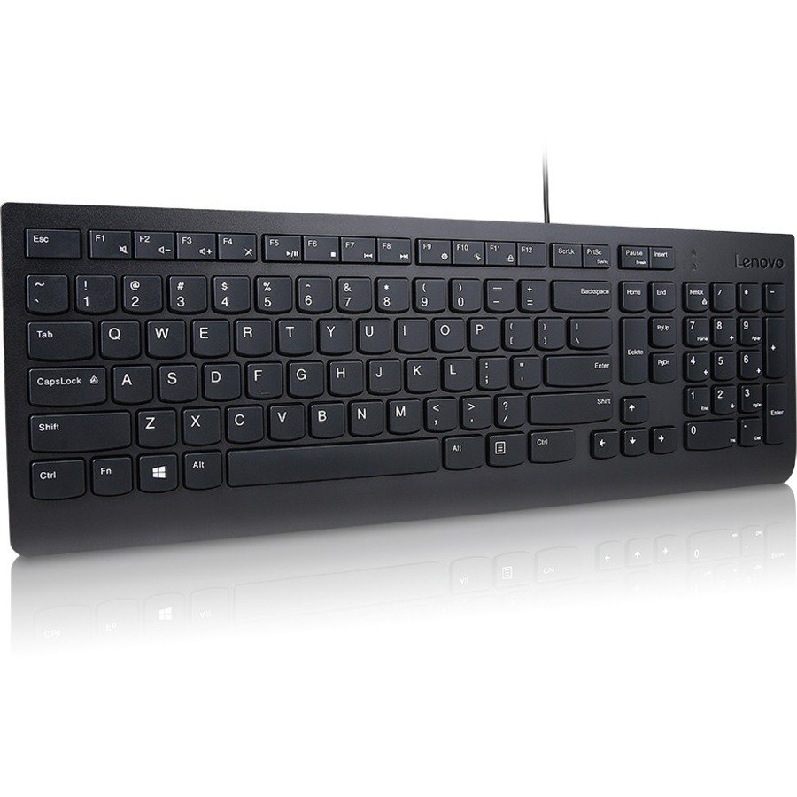 Lenovo Essential Keyboard - Cable Connectivity - USB Type A Interface - English (US) - Black