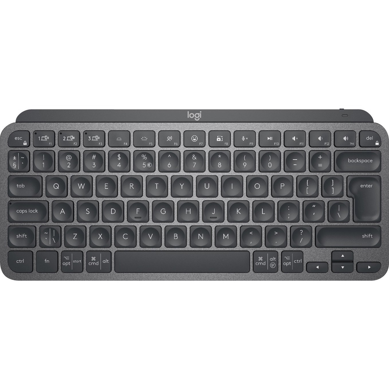 Logitech MX Keys Mini for Business Keyboard - Wireless Connectivity - English (US), Brazilian - Graphite