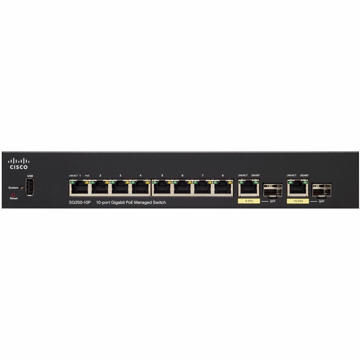 Cisco SG350-10P 10-Port Gigabit PoE Managed Switch