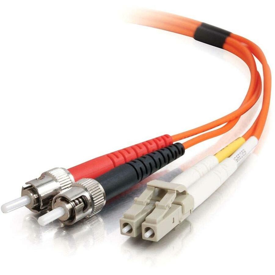 C2G 4m LC-ST 62.5/125 OM1 Duplex Multimode PVC Fiber Optic Cable (USA-Made) - Orange