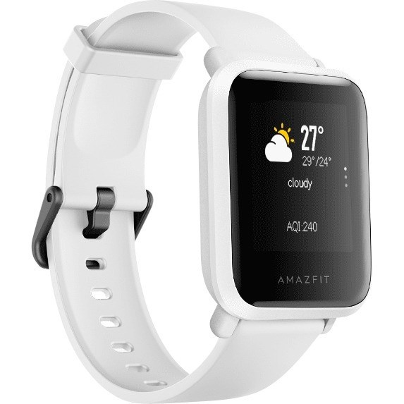 Amazfit Bip S Smart Watch - White Rock Body Color - Polycarbonate, Stainless Steel Body Material - Silicone, Thermoplastic Polyurethane (TPU) Band Material
