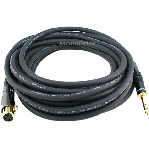 Monoprice XLR F To 1/4Inch TRS M 16Awg C