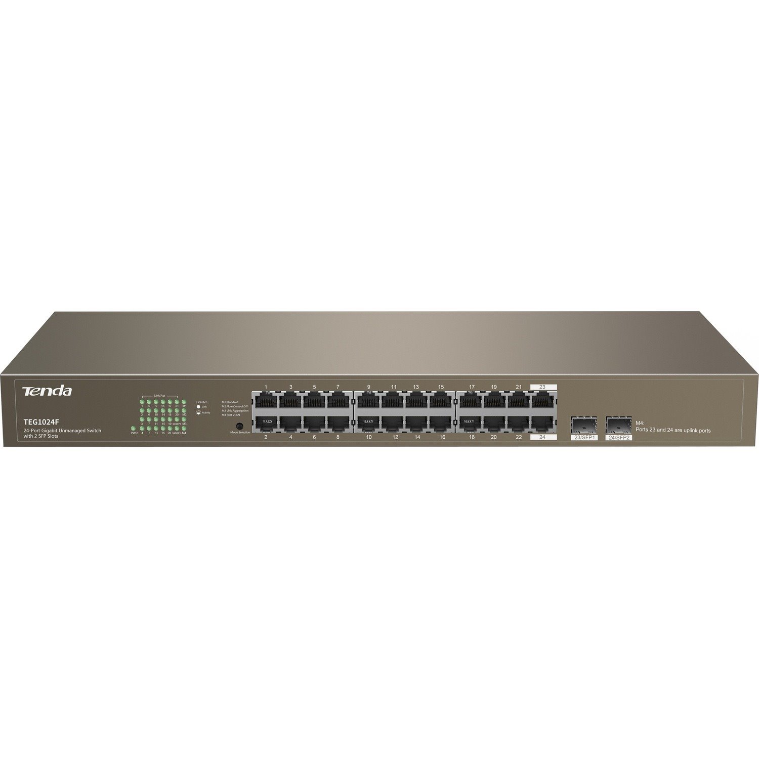 Tenda 24-Port Gigabit Unmanaged Switch with 2 SFP Slots