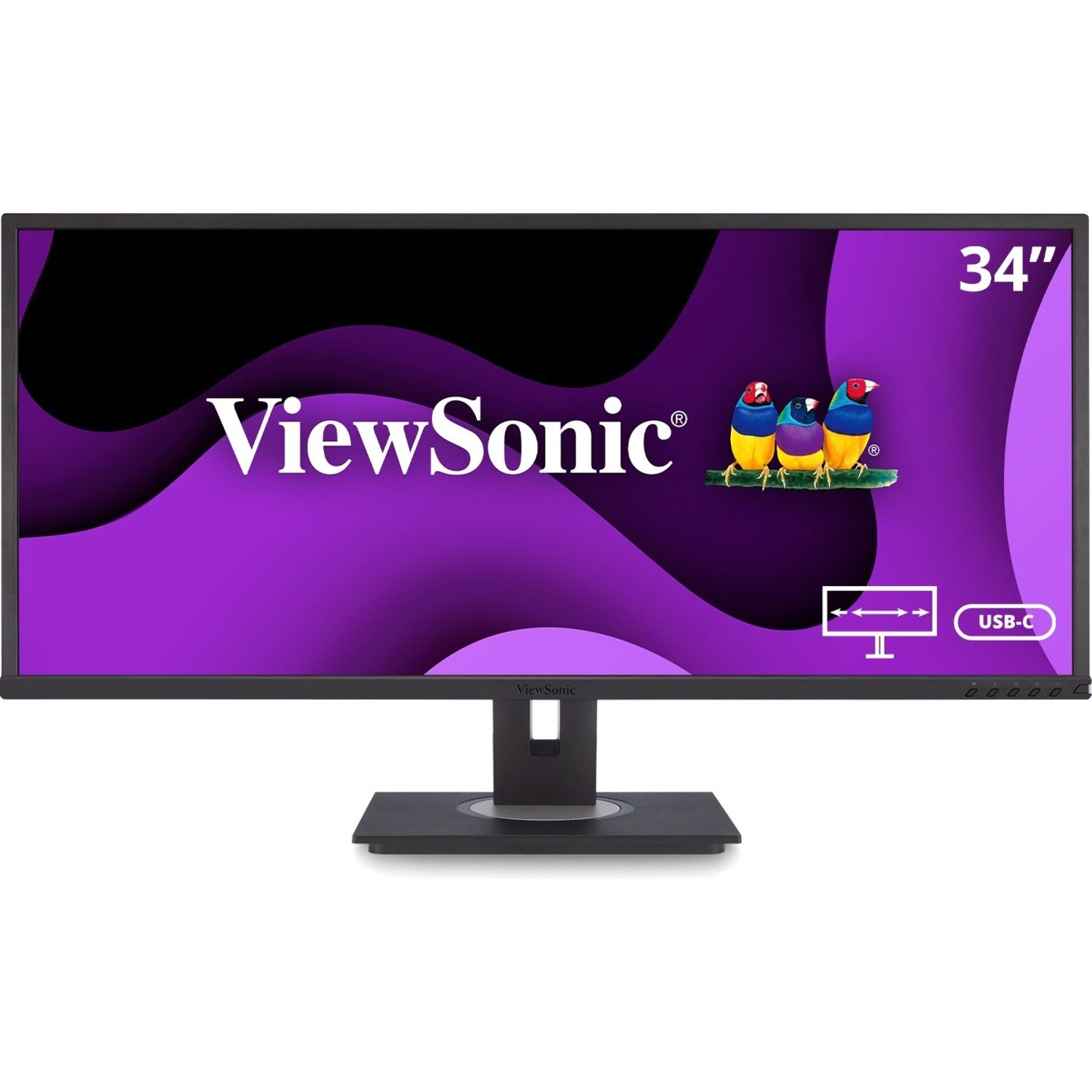 ViewSonic VG3456 34 Inch 21:9 UltraWide WQHD 1440p Monitor with Ergonomics Design USB C Docking Built-In Gigabit Ethernet for Home and Office