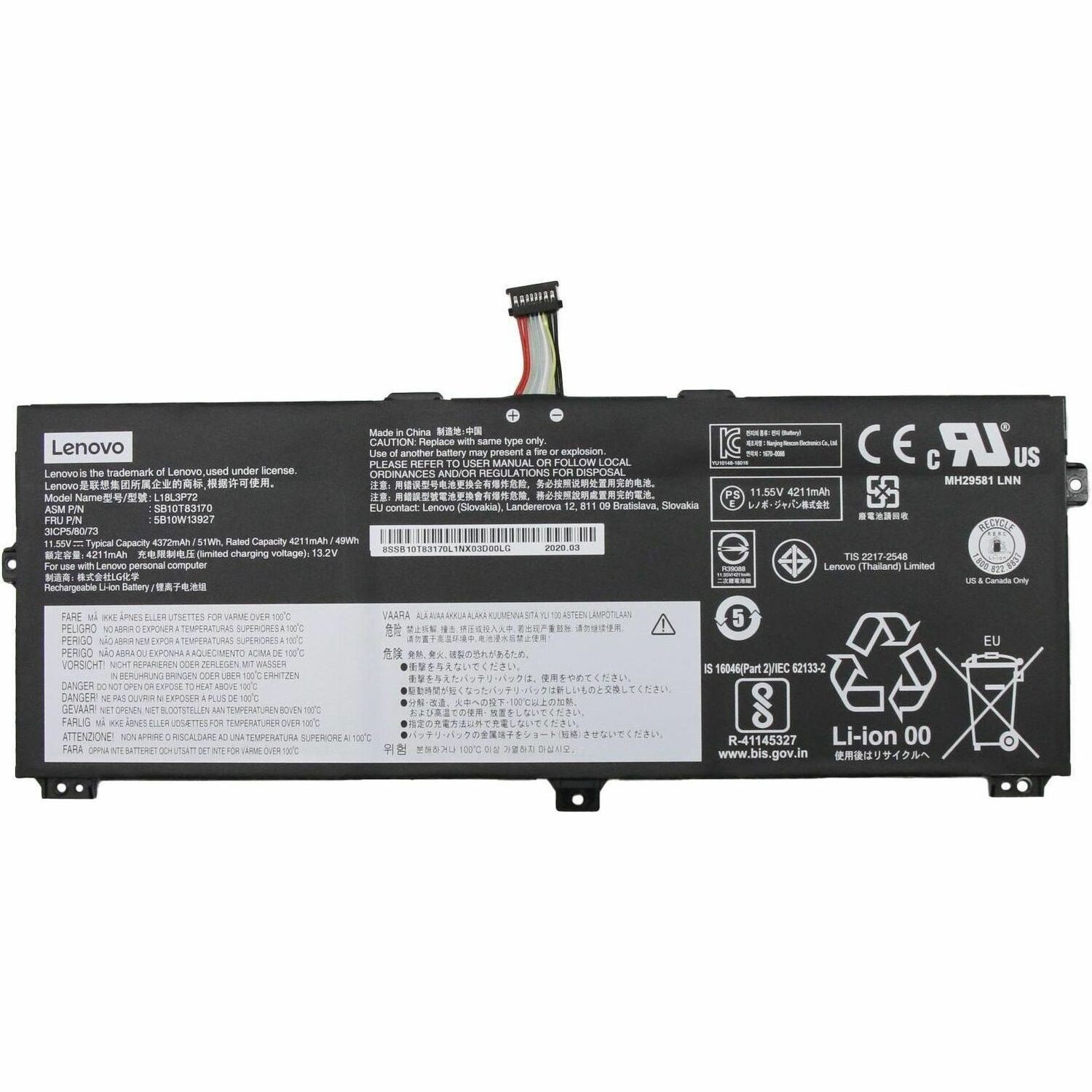 LENOVO DCG SOURCING L18L3P72 Battery